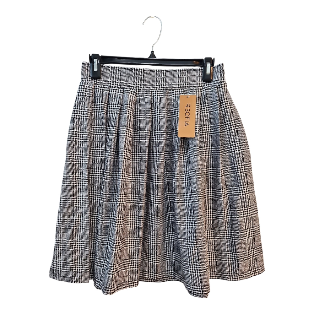Gray Knee-Length A-Line Pleated Skirt for Work